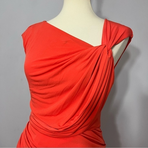 Vintage Baddie Bodycon Dress Fitted Party Going Out Summer Dopamine Orange Vacay - Picture 5 of 11